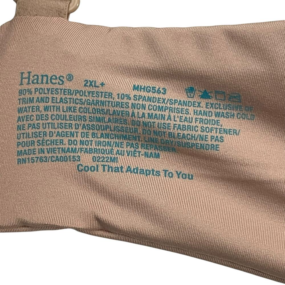 Hanes Womens Bra Size 2XL Comfortflex Fit Dreamwire T Shirt MHG563 Beige/Tan - Picture 6 of 9